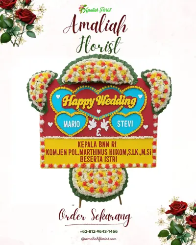 Karangan Papan Bunga Pernikahan di Tobat